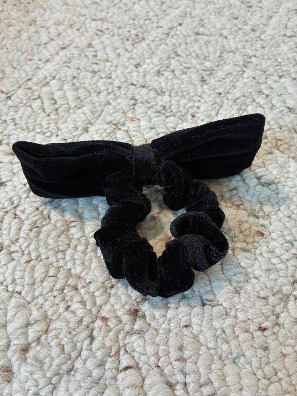 Black Velvet Bow Scrunchie Hair Tie